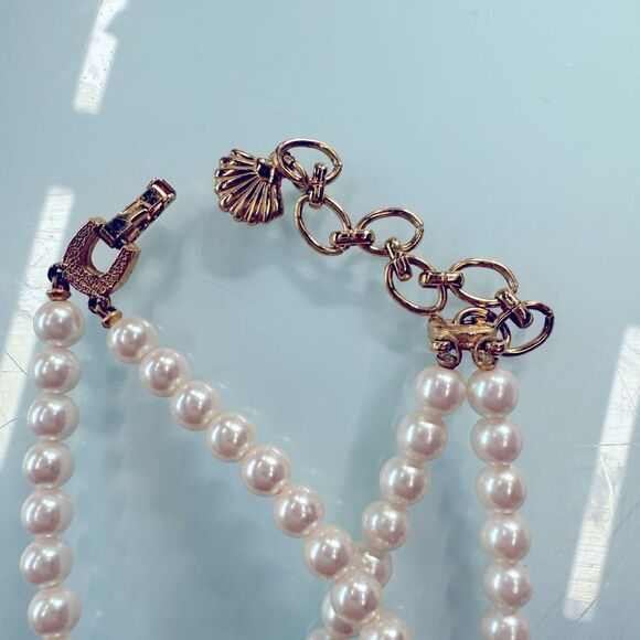 Vintage Richelieu Faux Pearl Rhinestone Necklace 18 inches - Picture 3 of 9